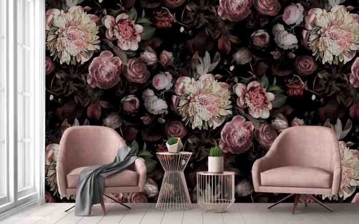 Flower Pattern Mural Wallpaper - A322